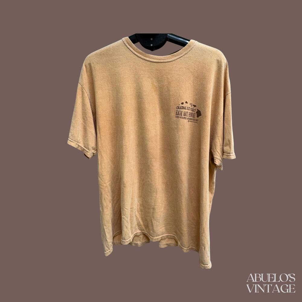 Kauai Maui Hawaii Red Dirt Graphic Tee | Tan | Size XL | Vintage